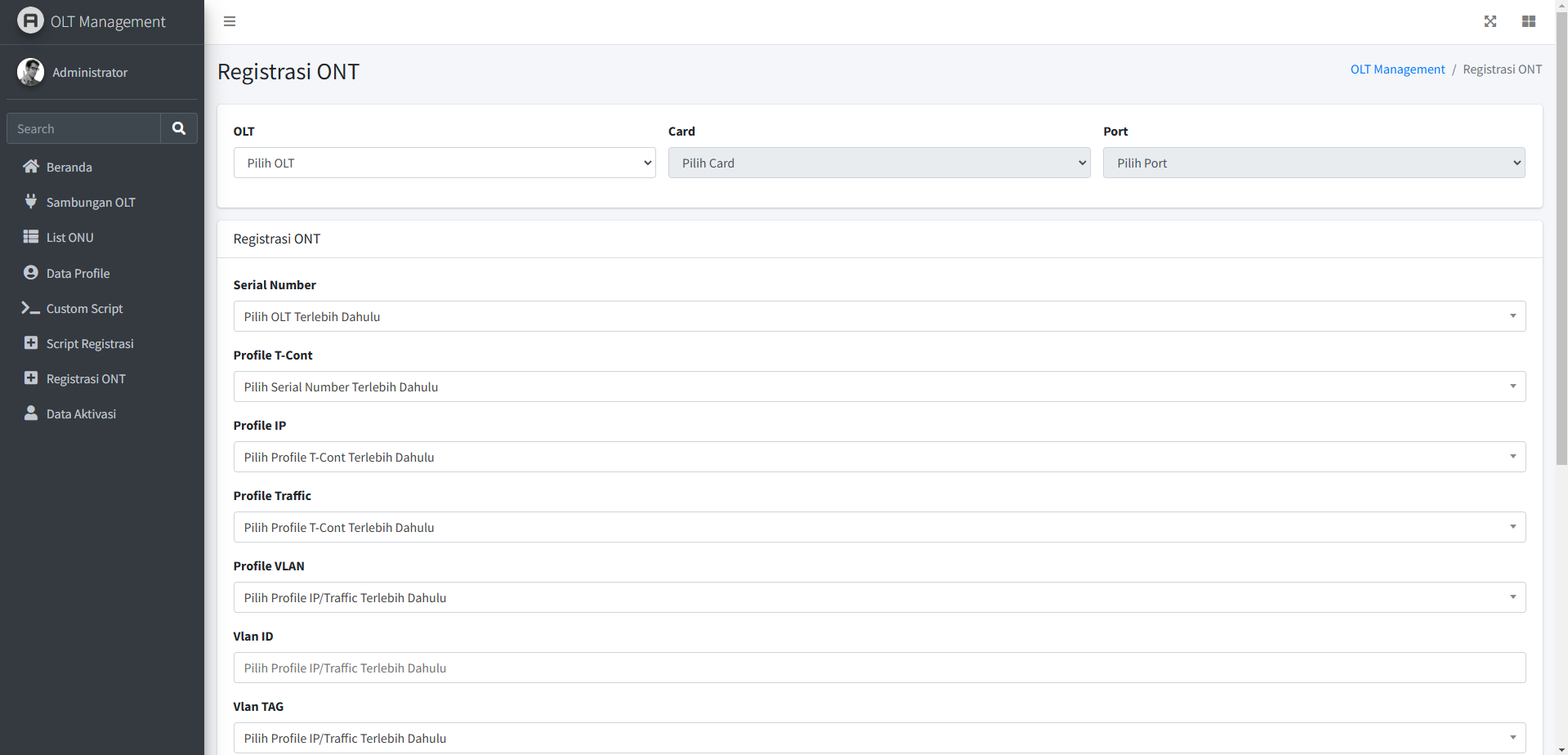 PON Network Status